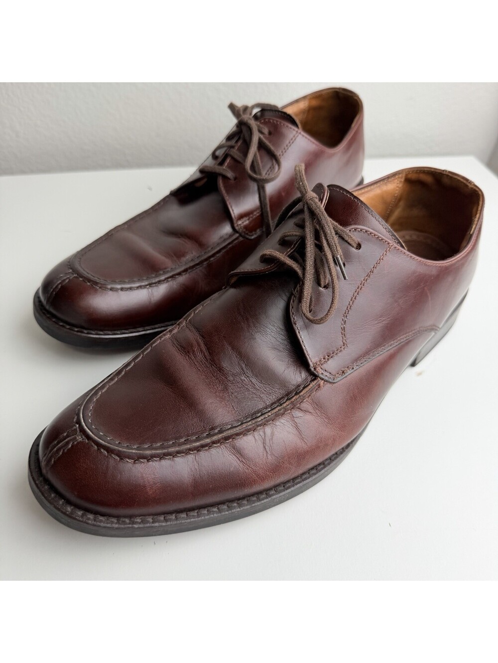 Johnston & Murphy Men’s 9.5M Dark Brown Leather Lace Up Dress Shoes Classic